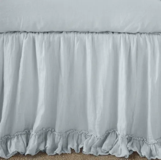 Linen Whisper Bed Skirt - Cloud - Queen