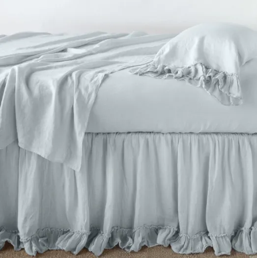 Linen Whisper Bed Skirt - Cloud - Queen