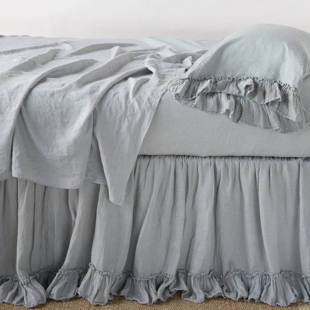 Linen Whisper Bed Skirt - Mineral - King