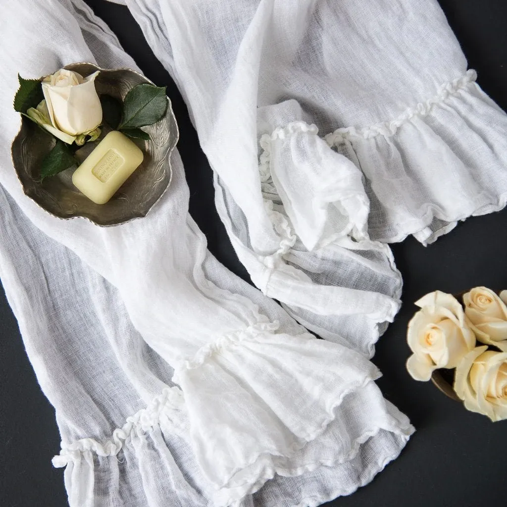 Linen Whisper Guest Towel - White