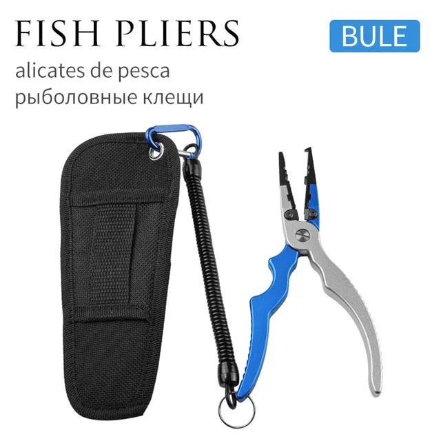 LINNHUE Best Aluminum Alloy Fishing Pliers Grip Set Fishing Tackle Gear Hook Recover Cutter Line Split Ring Fishing Accessories