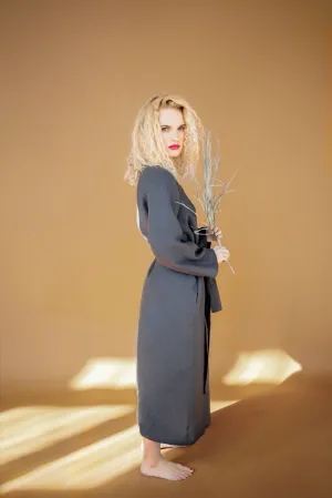 Long linen robe