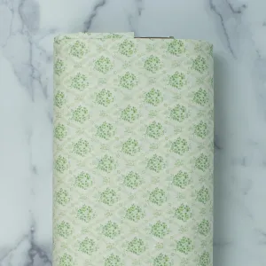 Love at First Sight Collection - Romantic Floral Lattice - Green Roses on Natural Linen Color Background