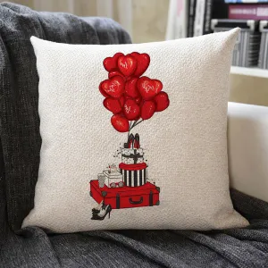 Love Heart Linen Pillowcase