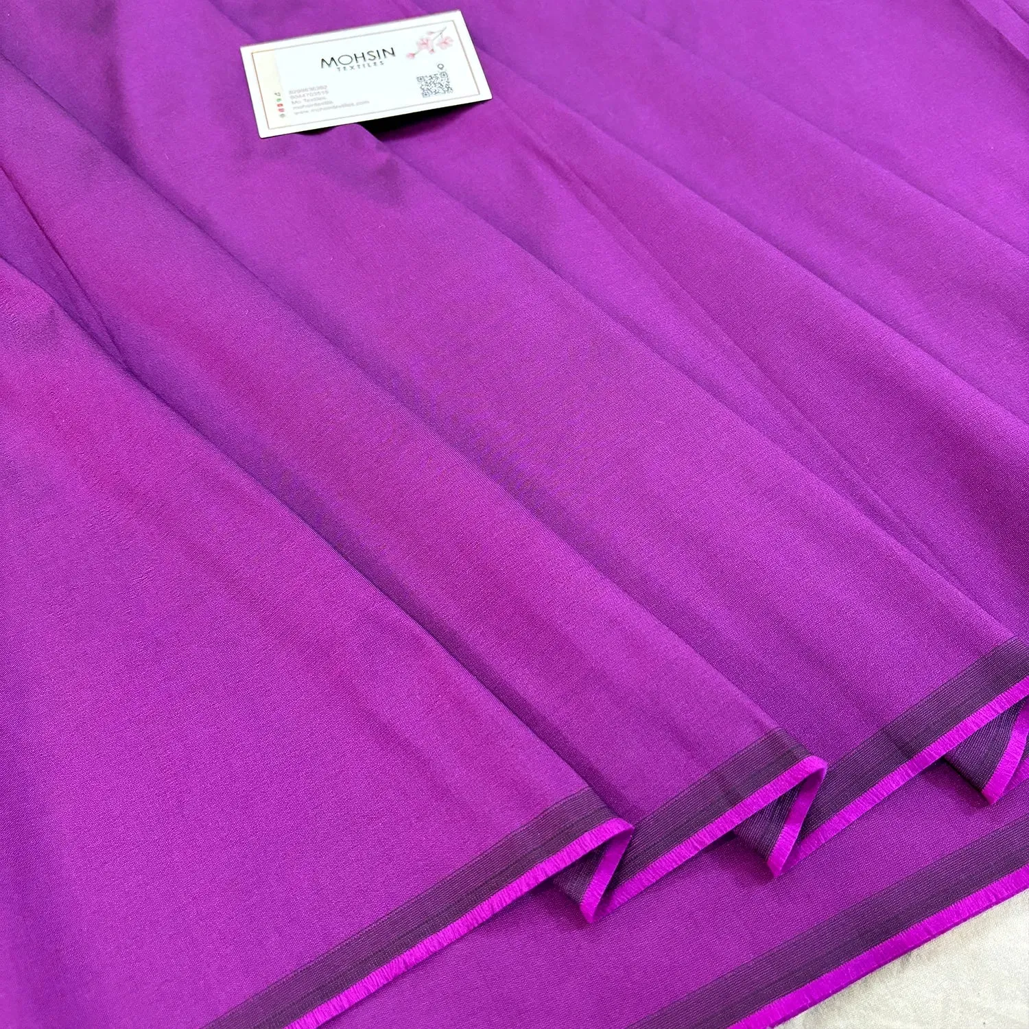 Magenta Plain Satin Silk Fabric