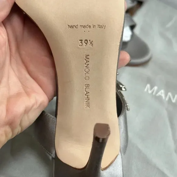 Manolo Blahnik Gray Satin Heel