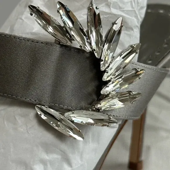 Manolo Blahnik Gray Satin Heel
