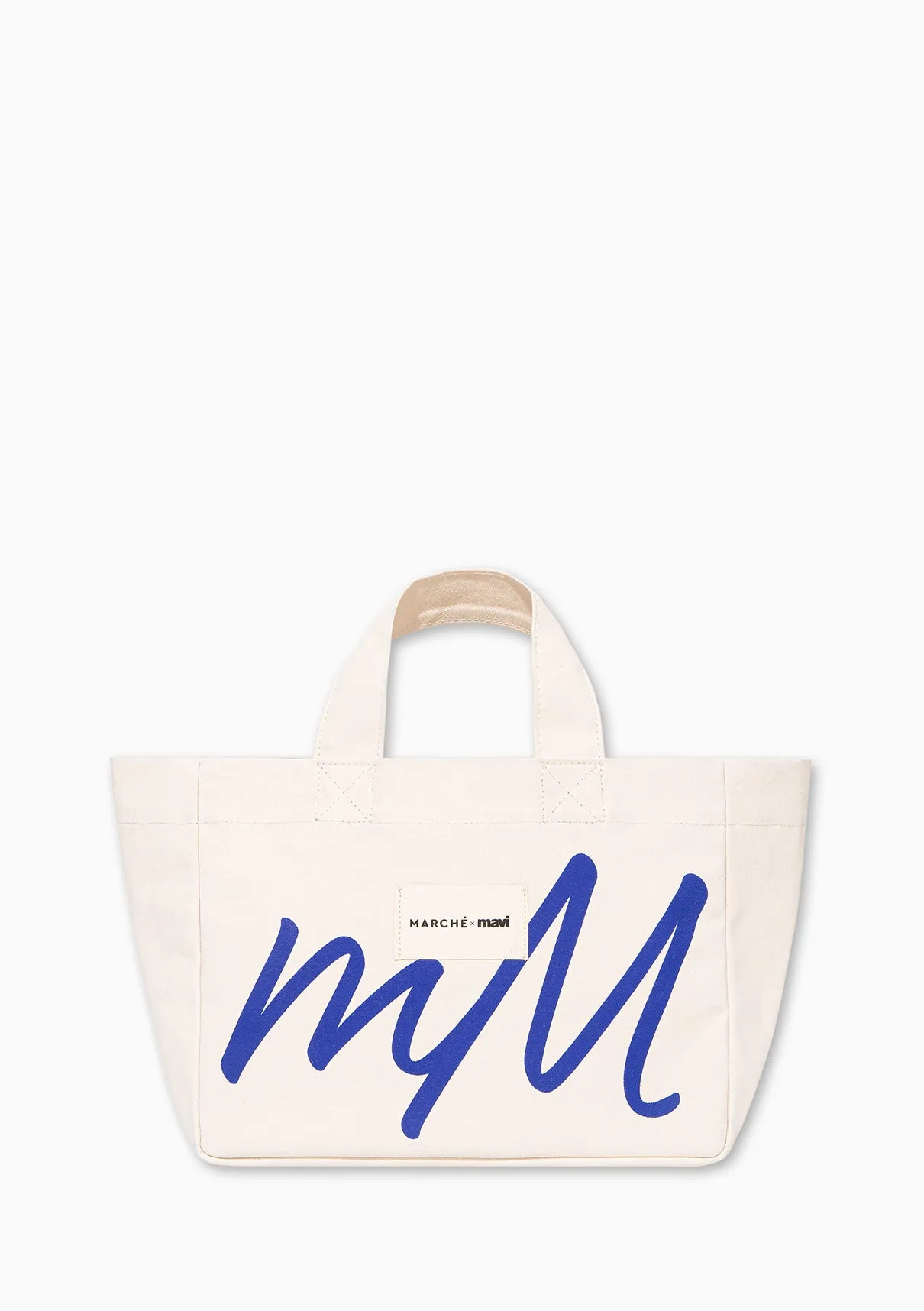 Marche X Mavi M Logo Printed White Bag