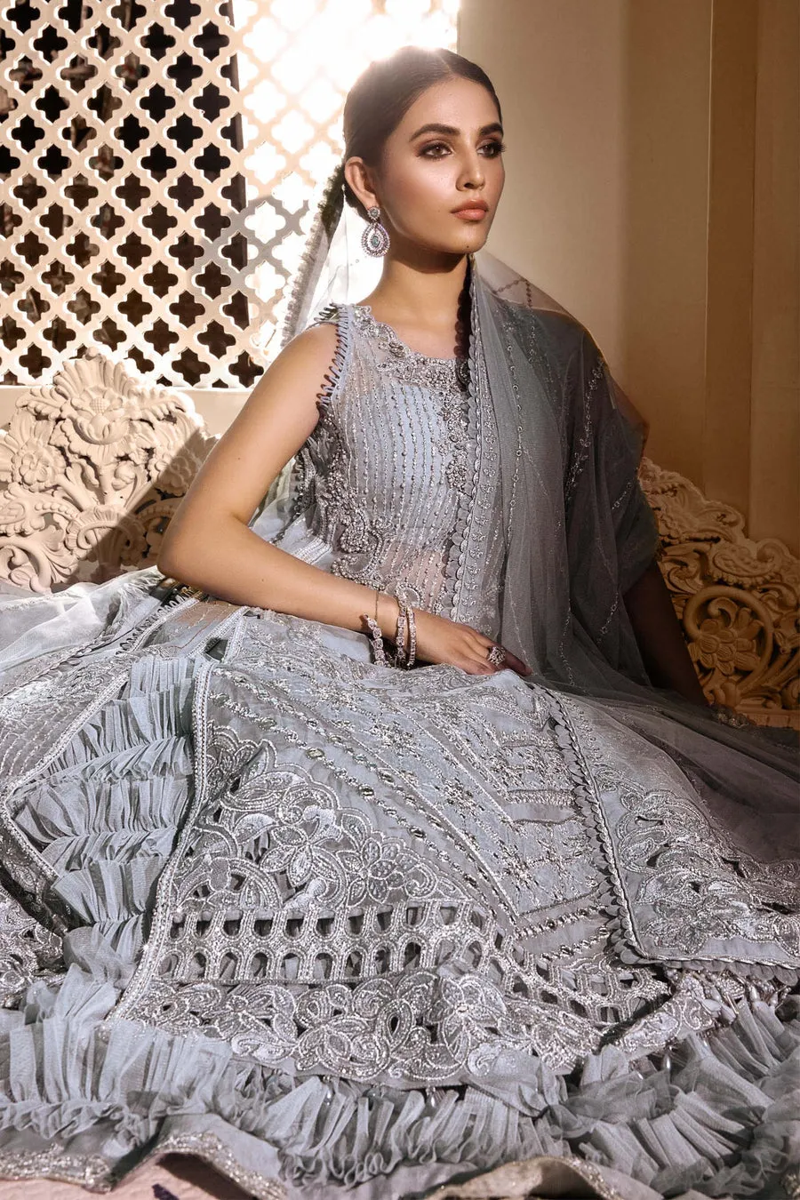 Maria B Wedding 2023 Heritage Collection | Ice Blue BD-2603