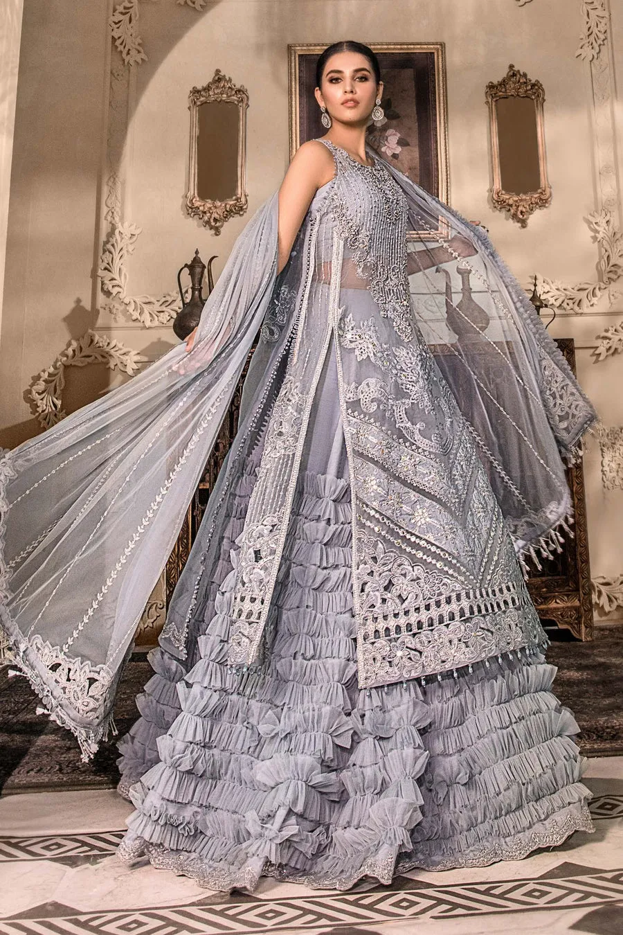 Maria B Wedding 2023 Heritage Collection | Ice Blue BD-2603