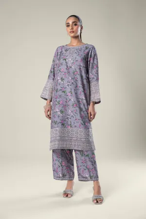 Maria.B | 2 Pc Embroidered Raw Silk Suit '24 | MB-WF24-16