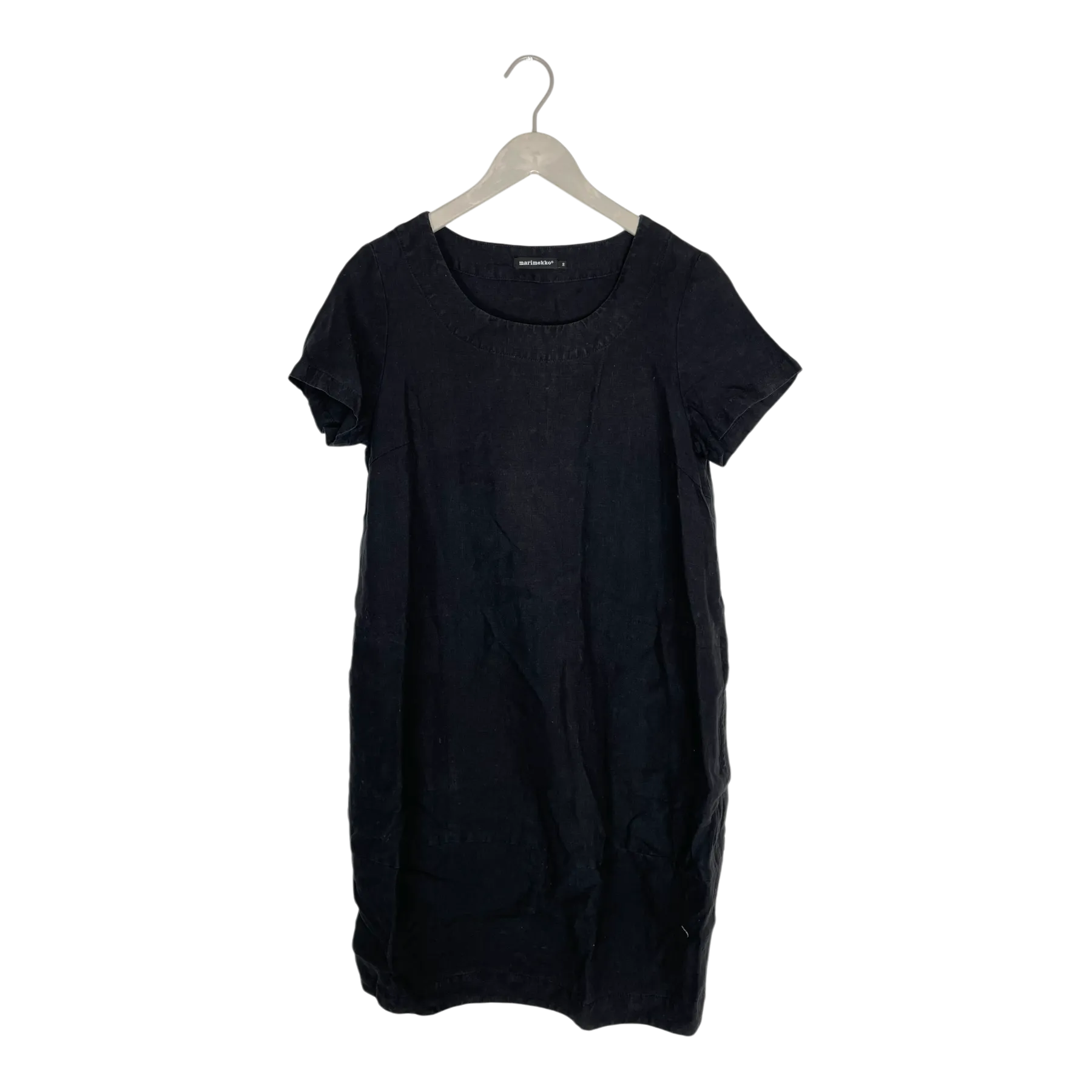 Marimekko linen dress, black | woman M