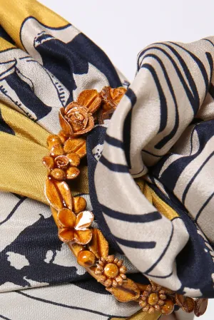 MARINE SILK TURBAN