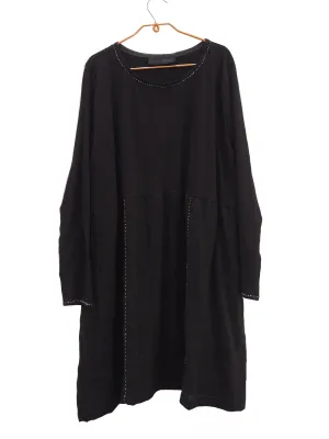 Marlene Dress - Black with Hand stitching