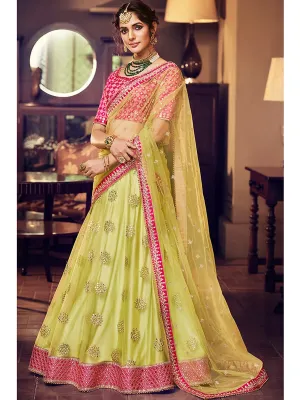Maryam Lime Green Net Lehenga