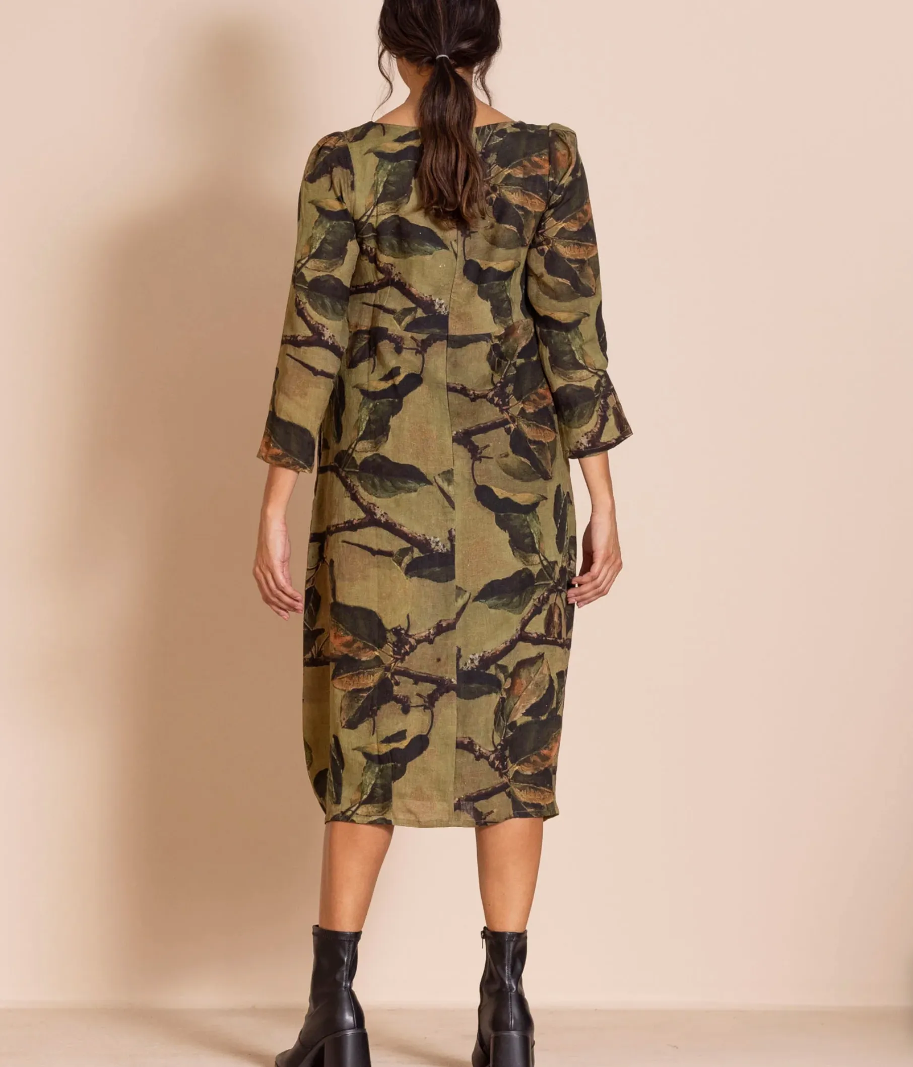 Megan Salmon Apple Leaves Romance Dress