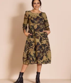 Megan Salmon Apple Leaves Romance Dress