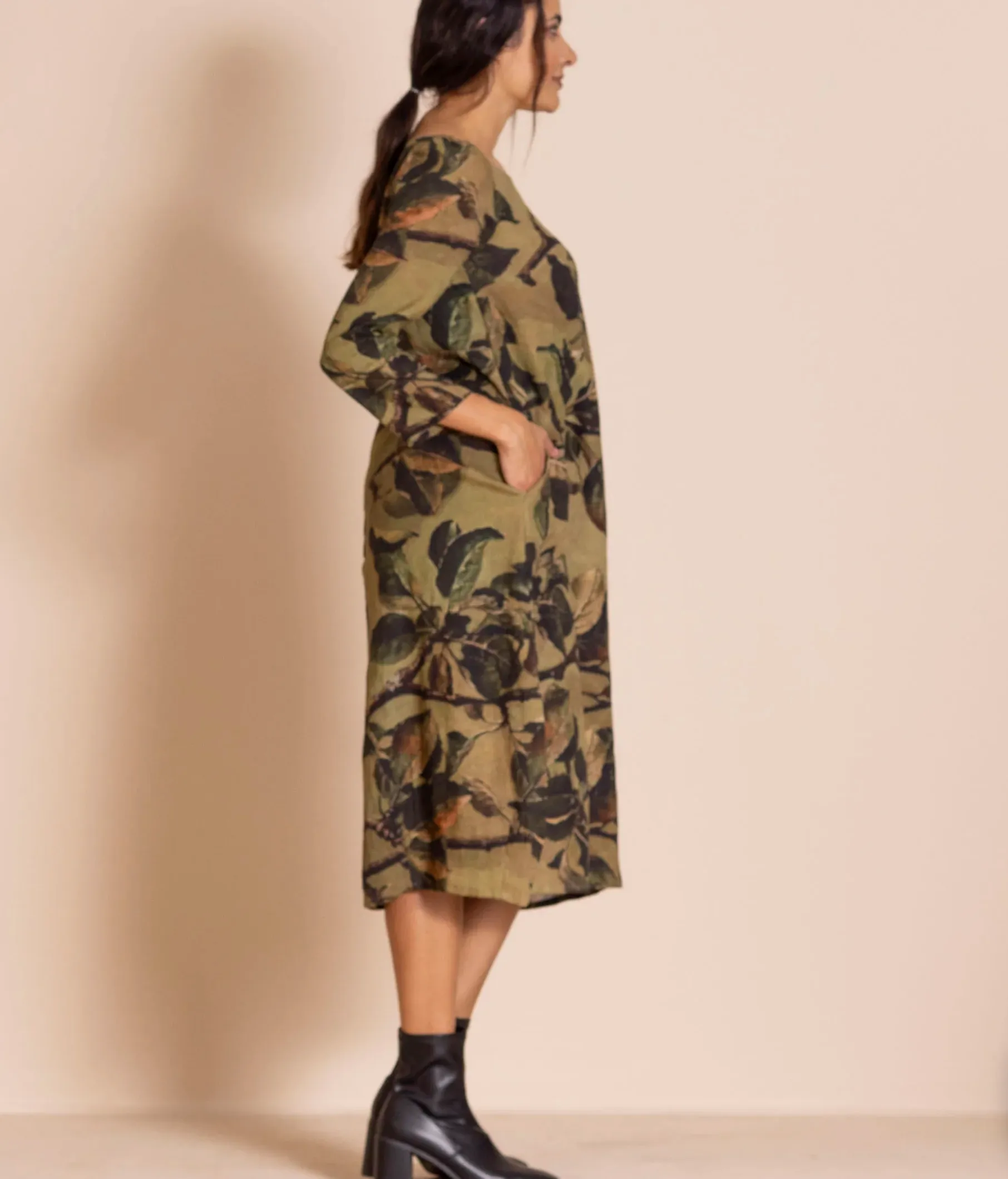 Megan Salmon Apple Leaves Romance Dress