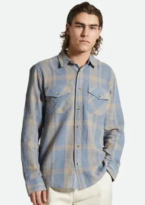 Memphis Linen Blend L/S Flint Stone Blue/ Sand