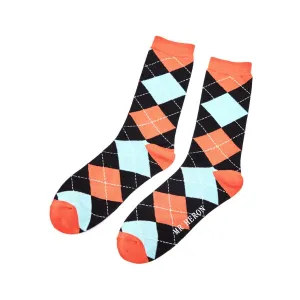 Mens Argyle Socks - Black