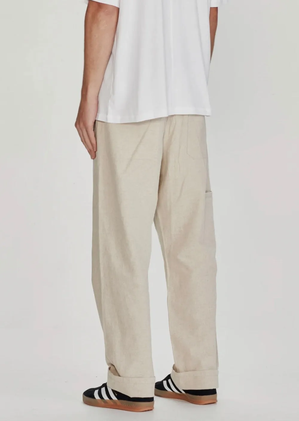 Mens Linen/ Cotton Work Pant Natural