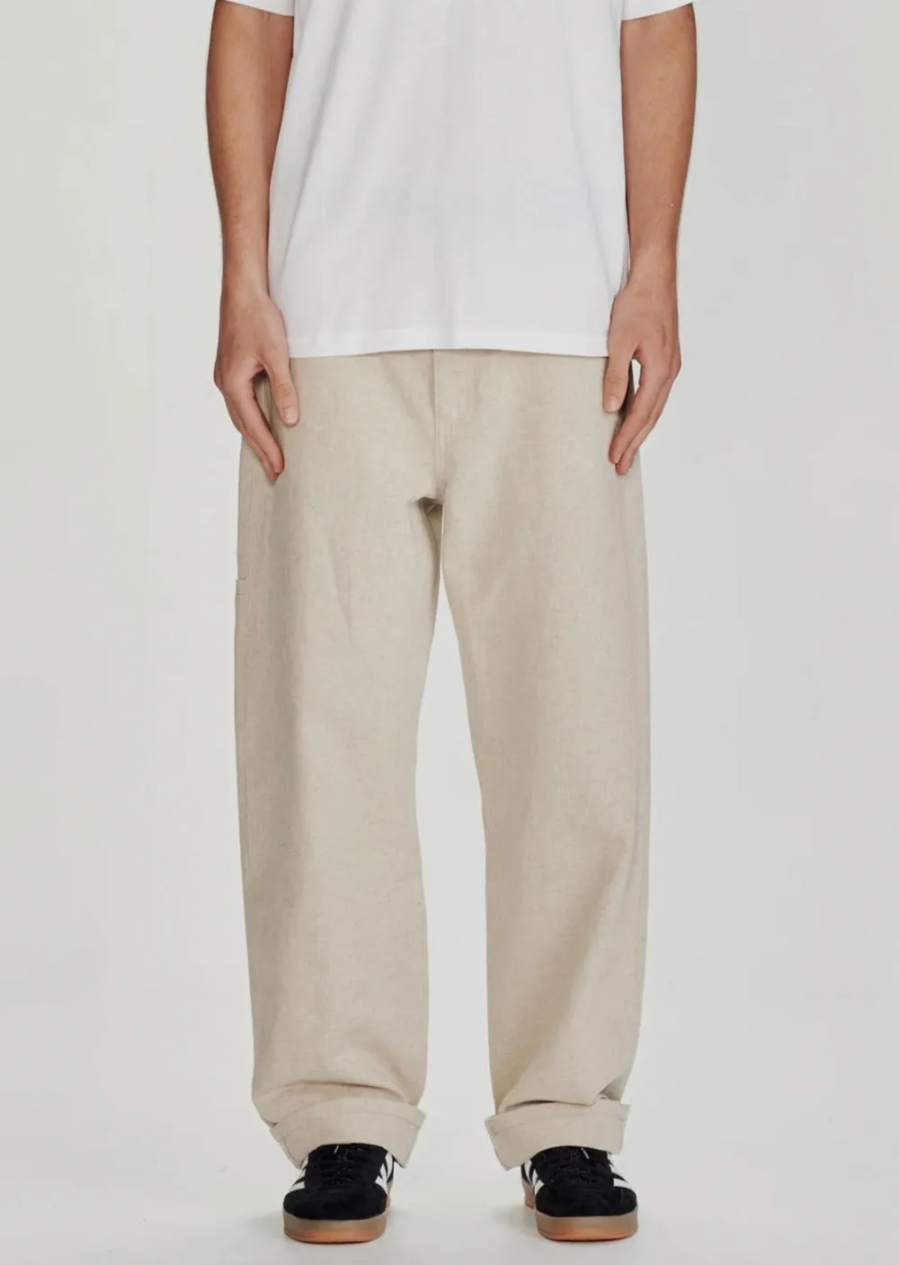 Mens Linen/ Cotton Work Pant Natural
