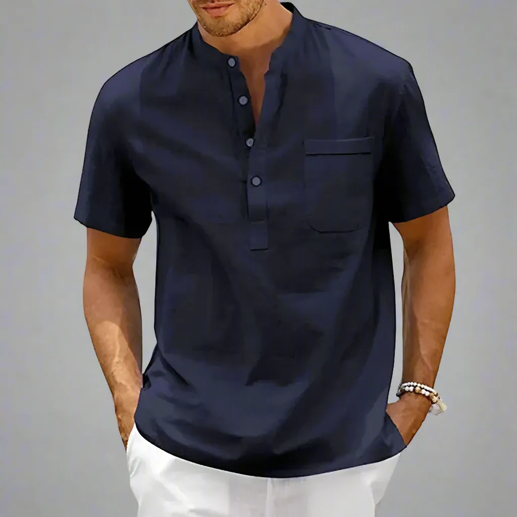 Men's Pure Linen Shirt | Lightweight, Breathable Fabric, Casual Summer Style