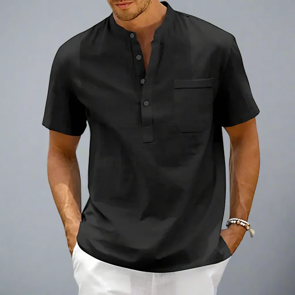 Men's Pure Linen Shirt | Lightweight, Breathable Fabric, Casual Summer Style
