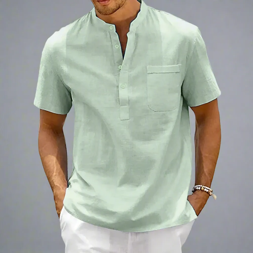 Men's Pure Linen Shirt | Lightweight, Breathable Fabric, Casual Summer Style