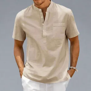 Men's Pure Linen Shirt | Lightweight, Breathable Fabric, Casual Summer Style