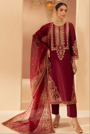 MGS-24 3PCS RAW SILK STITCHED/UNSTITCHED