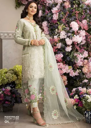 MHA-01 - Unstitched - Mahiymaan Luxury Lawn 2023