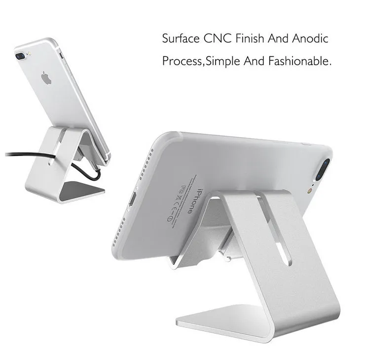 Mobile Phone Holder Stand Aluminium Alloy Metal Tablet Desk Holders Cellphone Stands  black