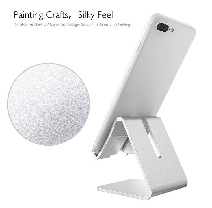 Mobile Phone Holder Stand Aluminium Alloy Metal Tablet Desk Holders Cellphone Stands  black