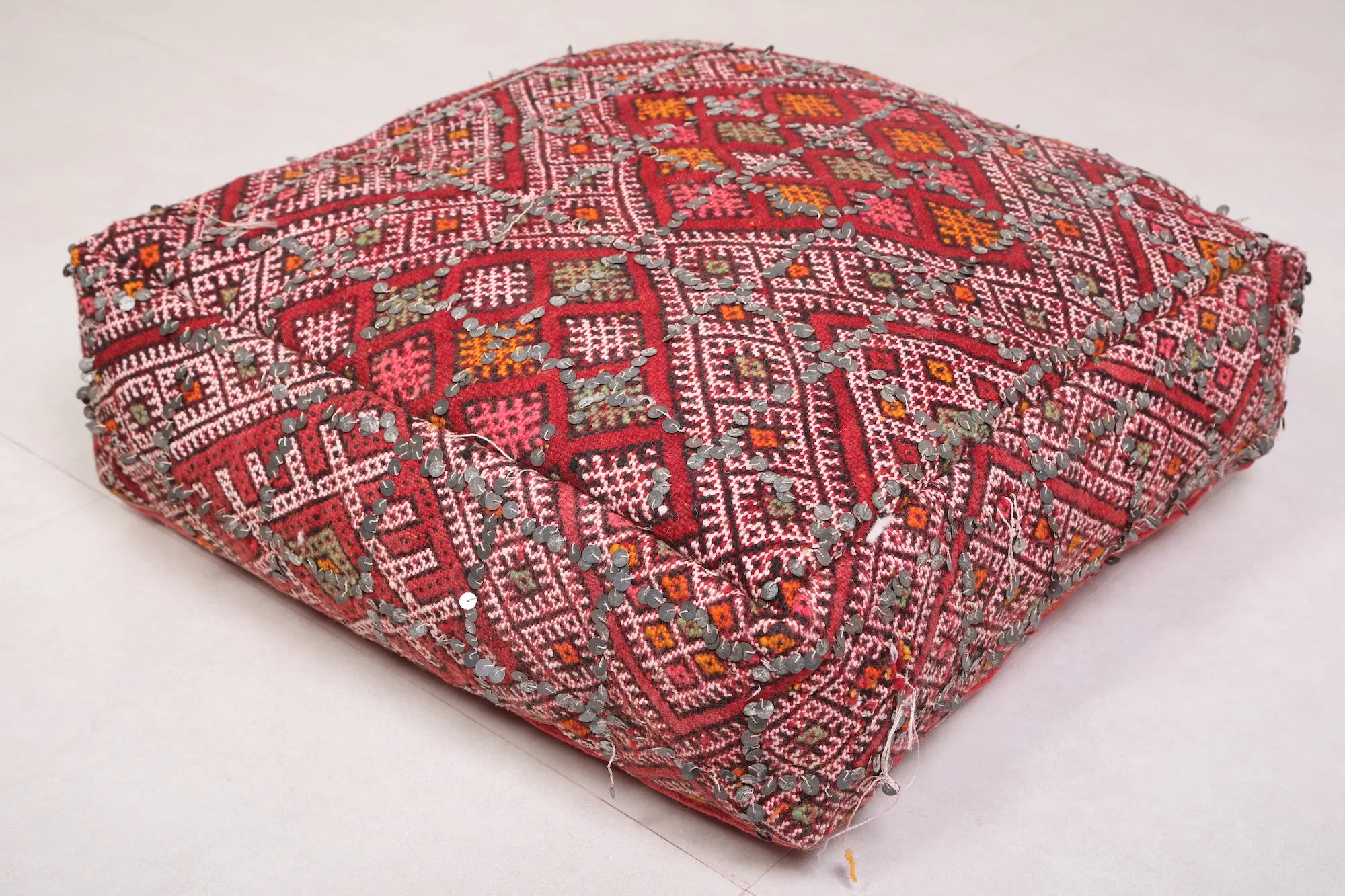 Moroccan berber pillow woven handmade pouf