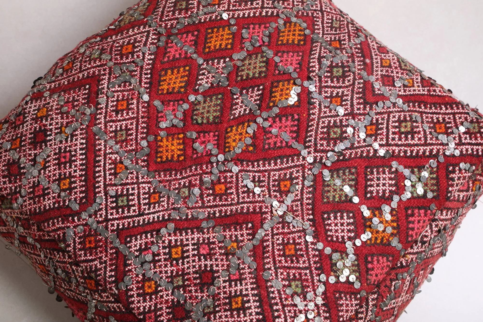 Moroccan berber pillow woven handmade pouf