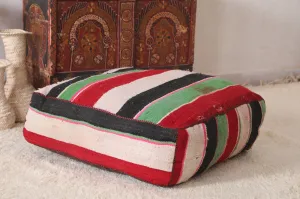 Moroccan handmade ottoman woven rug pouf
