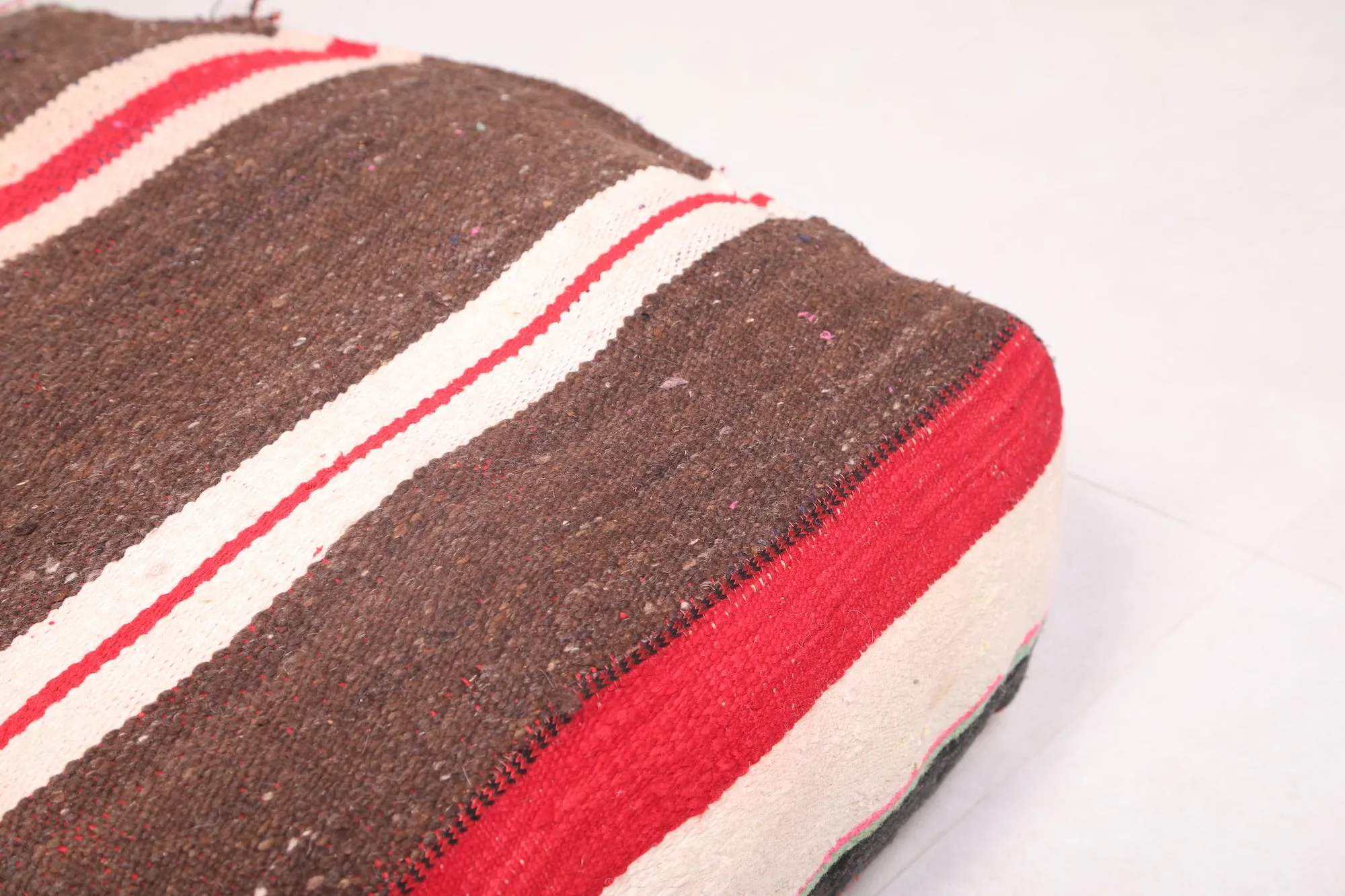Moroccan handmade ottoman woven rug pouf