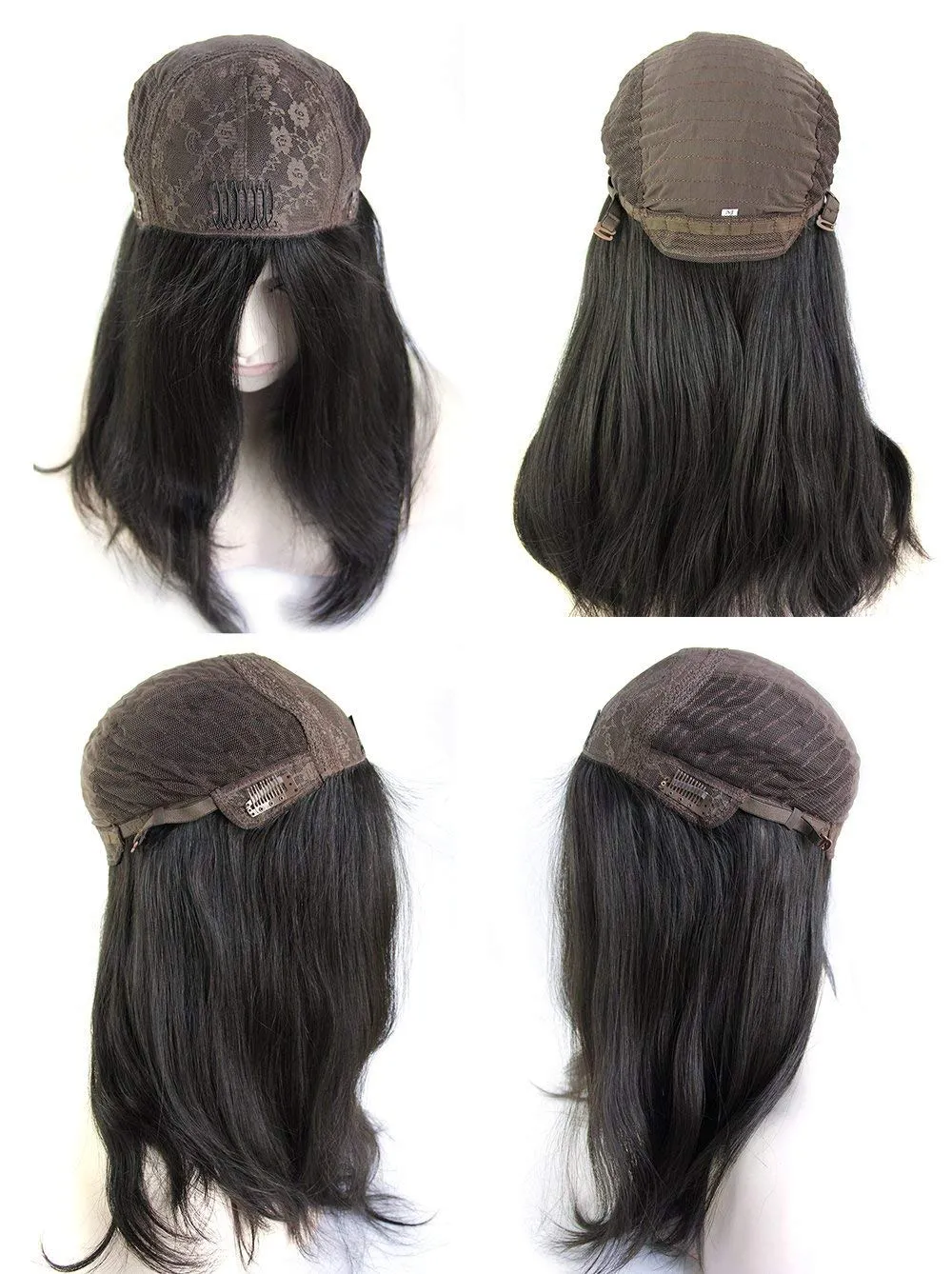 Ms Fenda Virgin European Human Hair Natural Black Color Natural Straight Style Medium Cap Size 1piece/lot 4x4 Silk Base Jewish Wig Kosher Wig