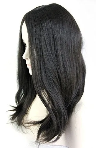 Ms Fenda Virgin European Human Hair Natural Black Color Natural Straight Style Medium Cap Size 1piece/lot 4x4 Silk Base Jewish Wig Kosher Wig