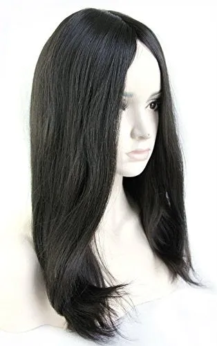 Ms Fenda Virgin European Human Hair Natural Black Color Natural Straight Style Medium Cap Size 1piece/lot 4x4 Silk Base Jewish Wig Kosher Wig