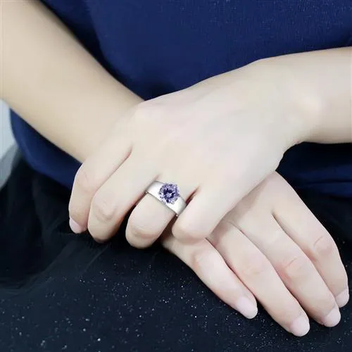 MT60025 - Tanzanite Huge Center Solitaire Newest Style December Birthstone Light Purple