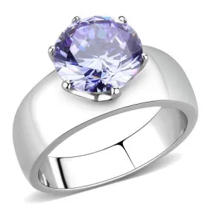 MT60025 - Tanzanite Huge Center Solitaire Newest Style December Birthstone Light Purple