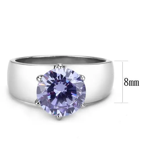 MT60025 - Tanzanite Huge Center Solitaire Newest Style December Birthstone Light Purple