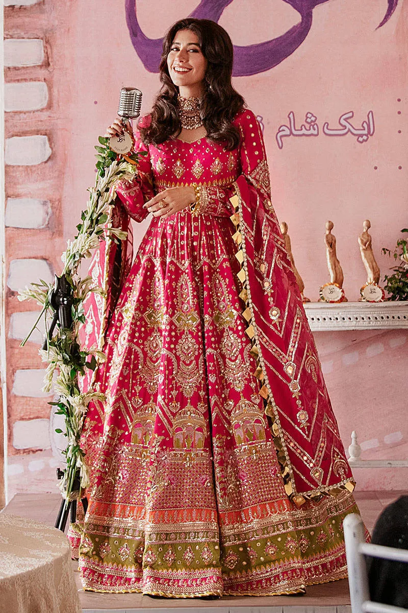 MUSARRAT NAZIR | MNR Zarlish Festive Unstitched Collection 2022 | Unstitched Embroidered Raw Silk Suit