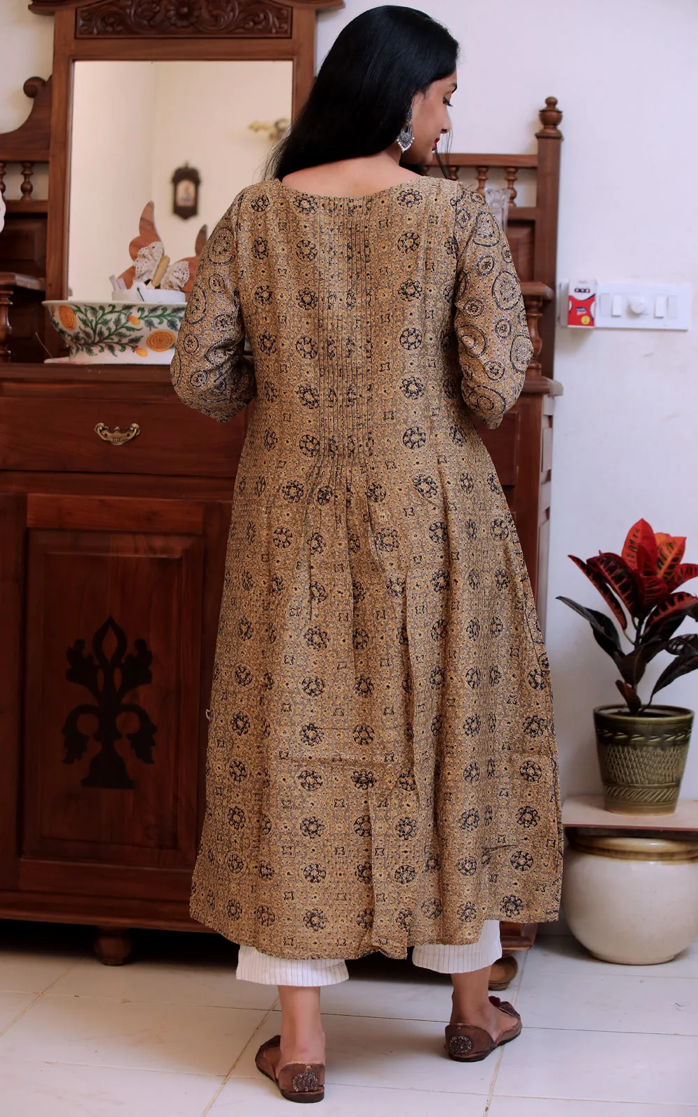 MUSTARD AJRAK KURTA