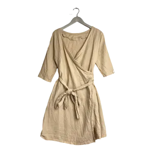 Nakoa linen wrap dress, tan | woman S