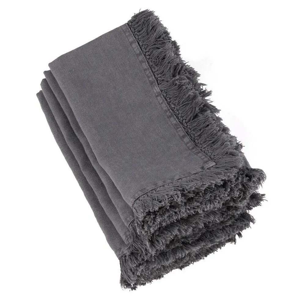 Napkins, Stonewashed Fringe - Set of Four