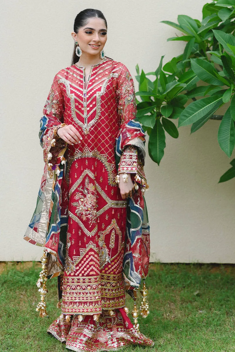 NASEEBO LAL | MNR Zarlish Festive Unstitched Collection 2022 | Unstitched Embroidered Organza Suit