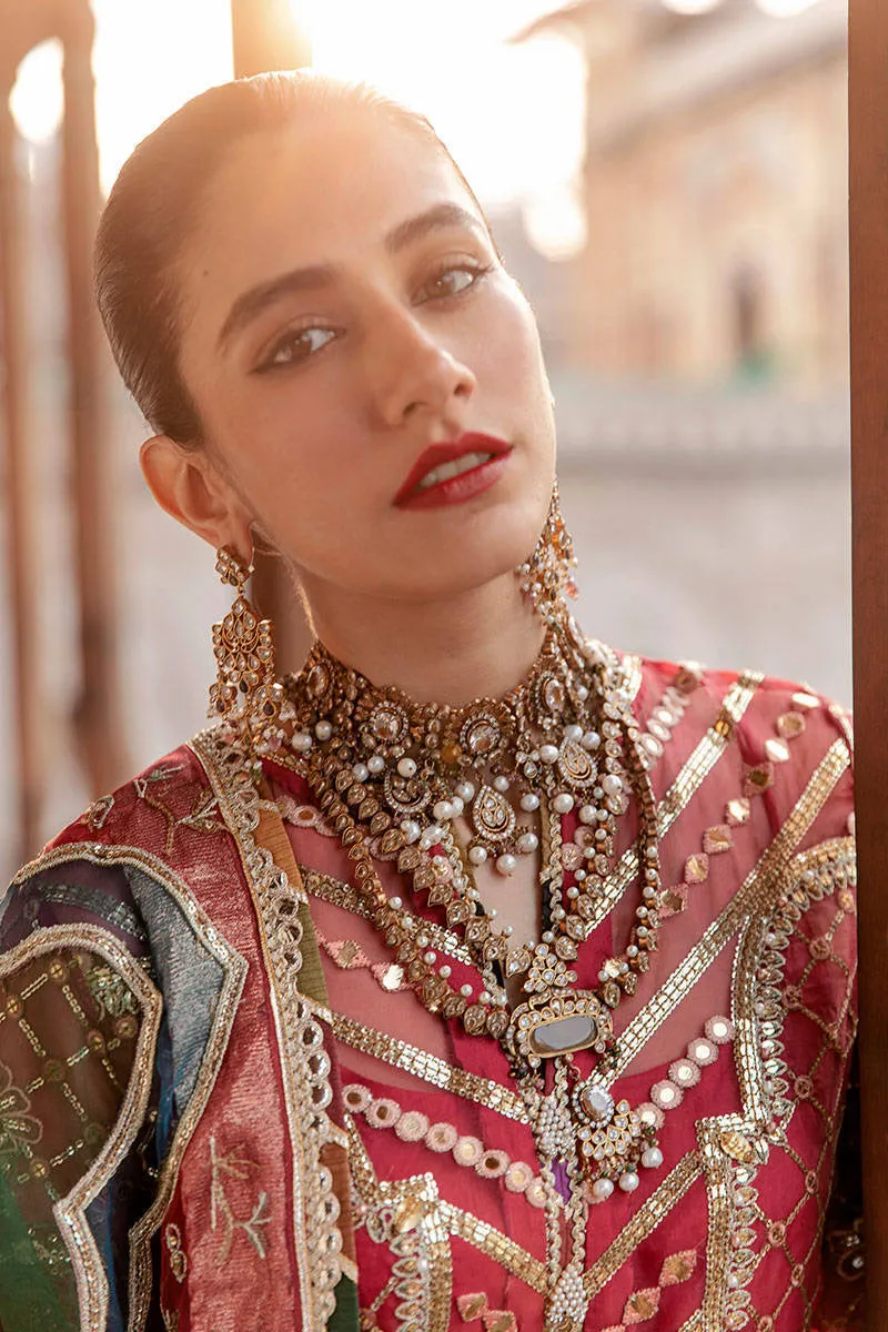 NASEEBO LAL | MNR Zarlish Festive Unstitched Collection 2022 | Unstitched Embroidered Organza Suit